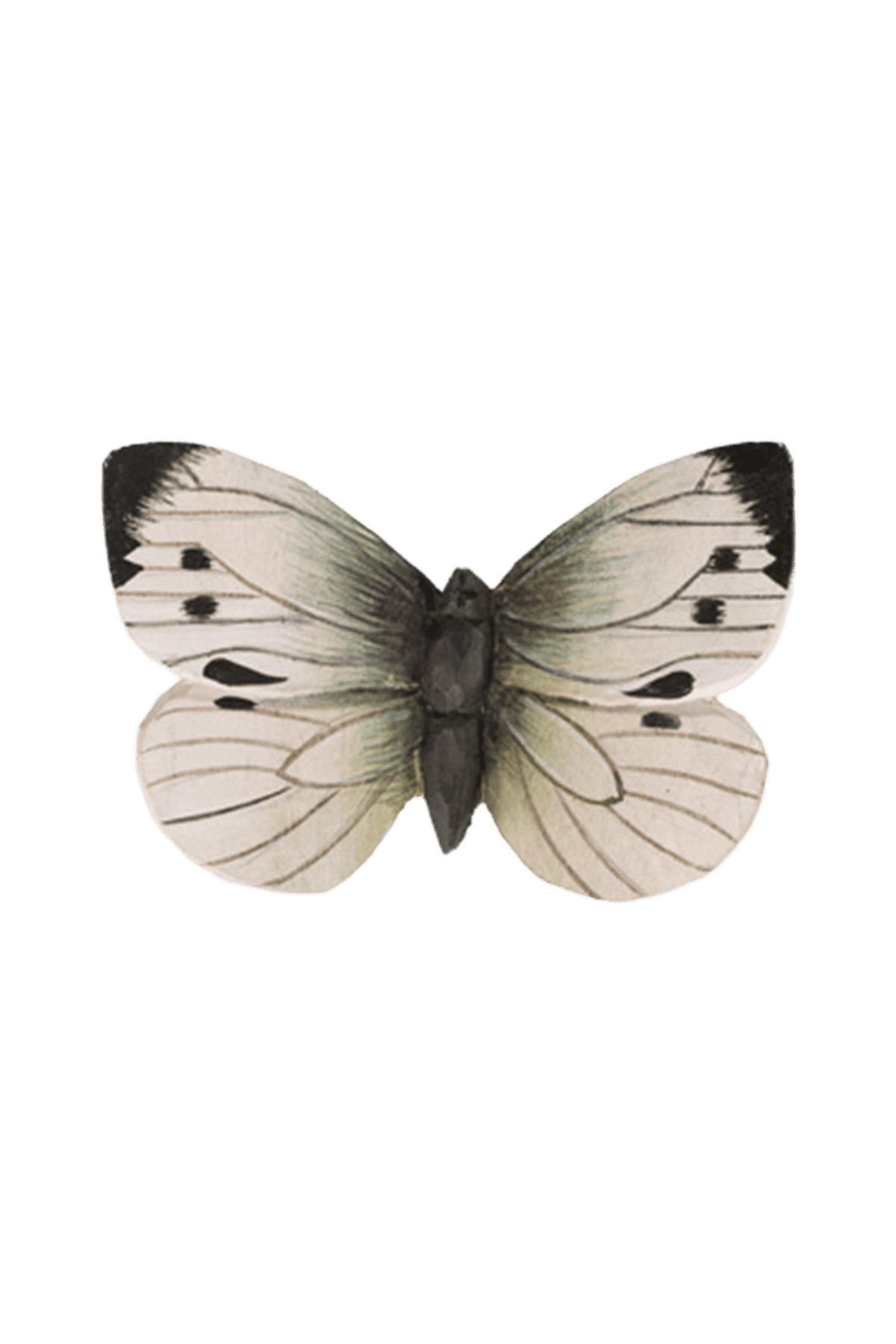 Aimant en bois Grand Papillon Blanc