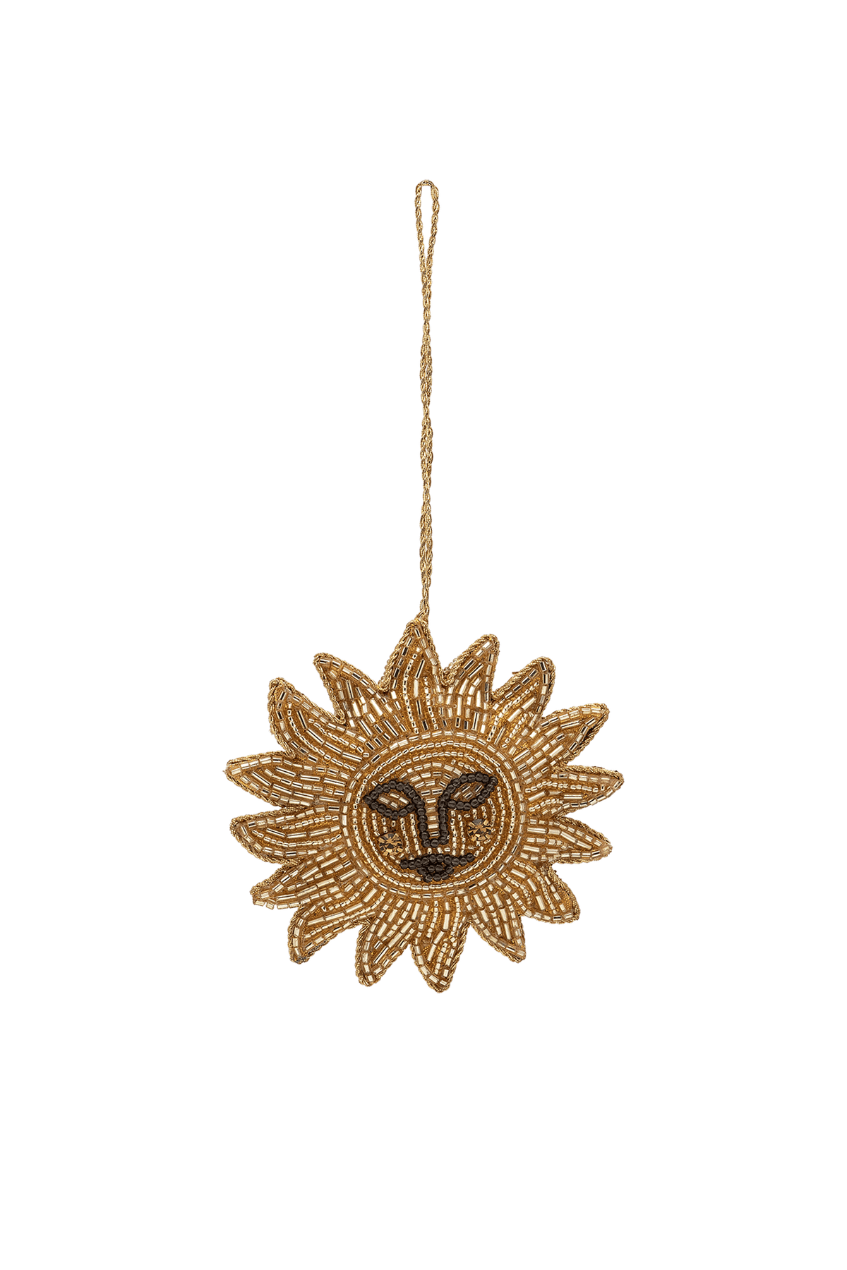 Christmas Tree Ornament Beaded Golden Glow