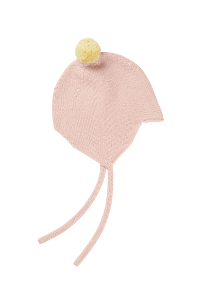 Kaszmirowa Bonetka Niemowlęca MARSHMALLOW/LEMON