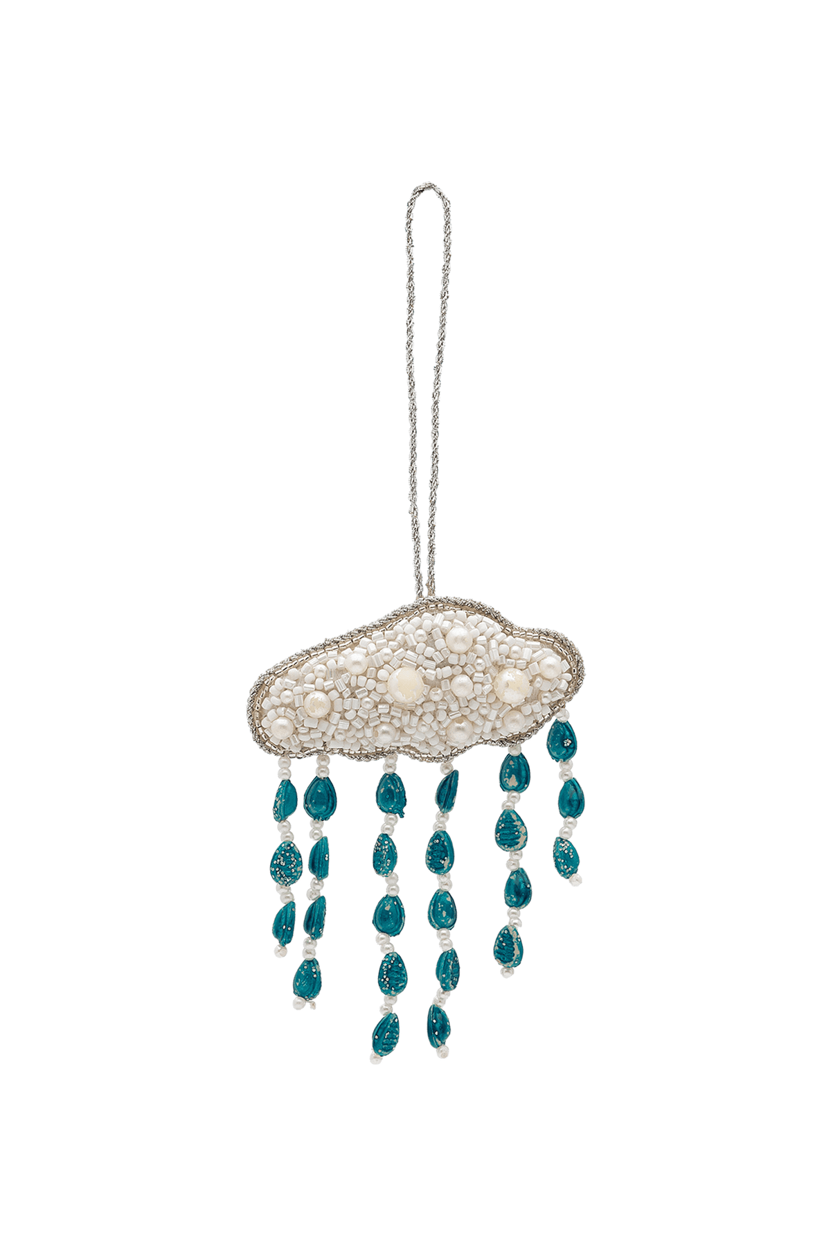 Christmas Tree Ornament Beaded Pearly Weather