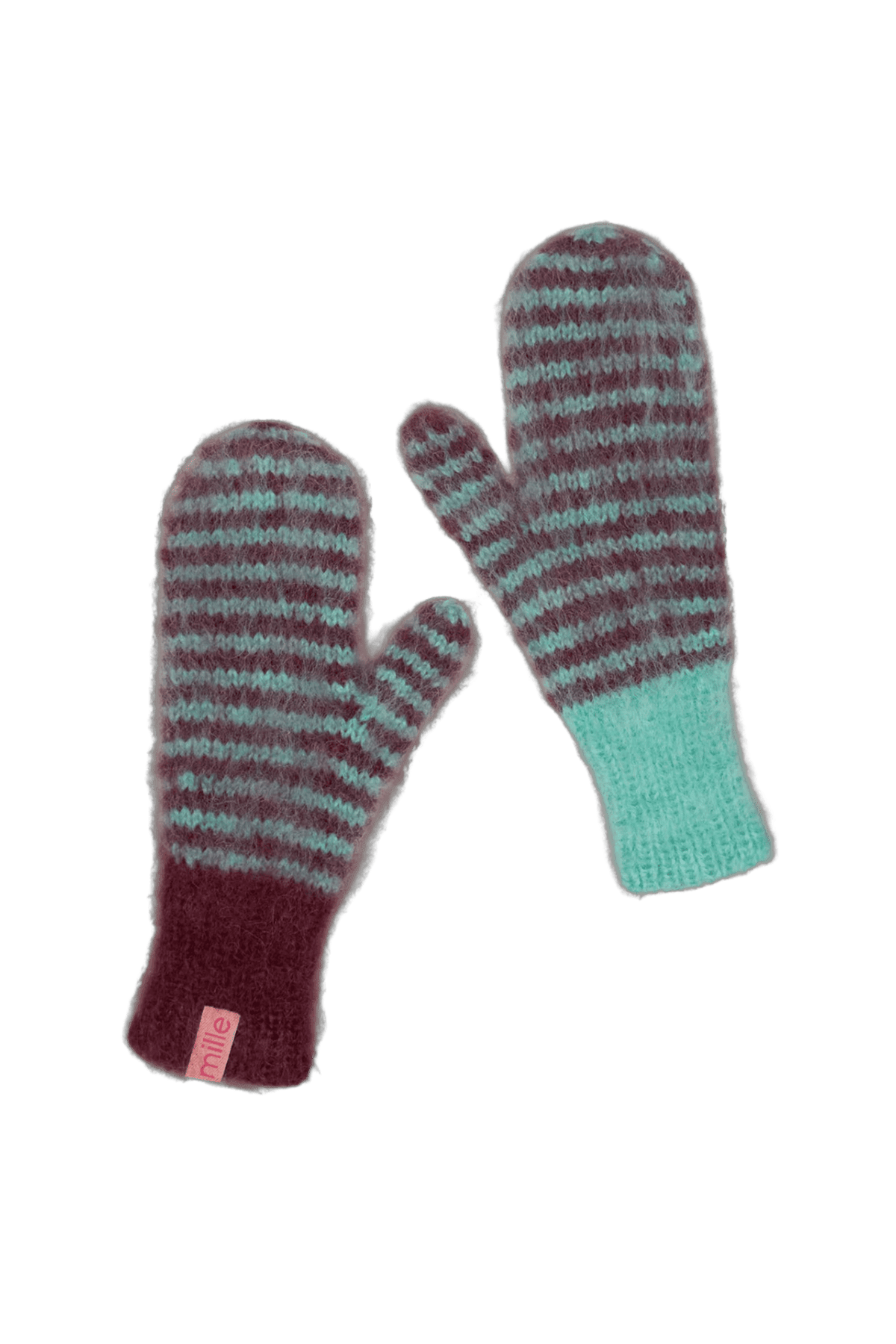 Striped Mittens Alba BURGUNDY
