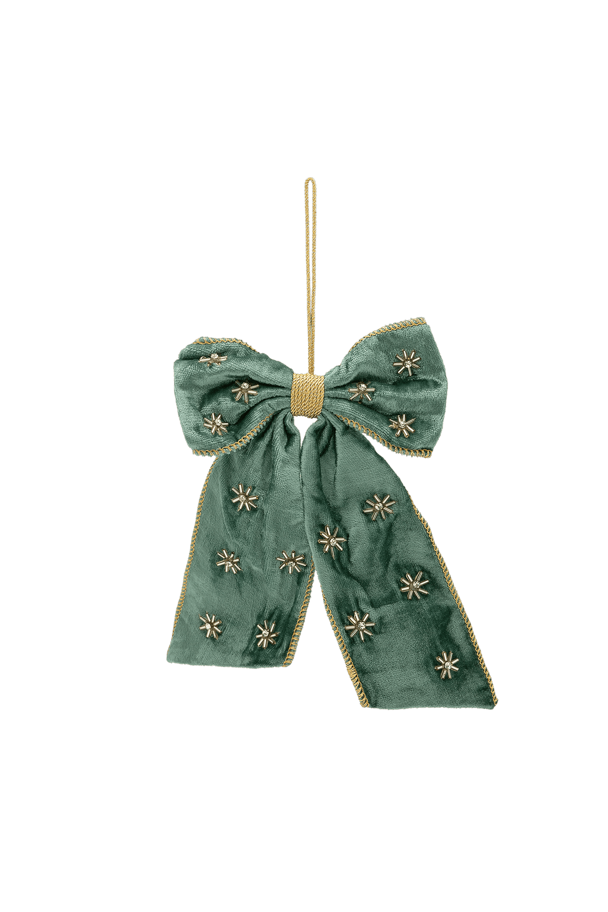 Christmas Tree Ornament Beaded Verdant Luxe Bow