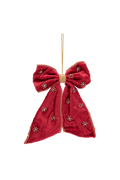 Christmas Tree Ornament Beaded Crimson Luxe Bow RED