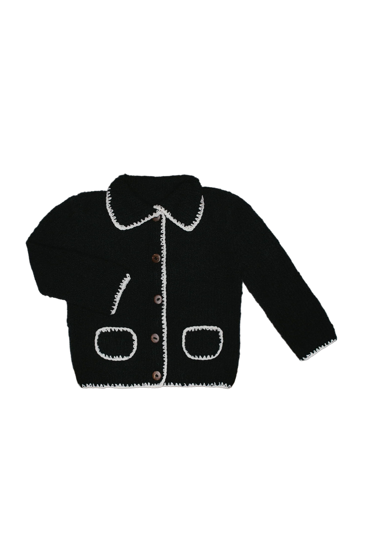Dziecięcy kardigan merino Stitch BLACK