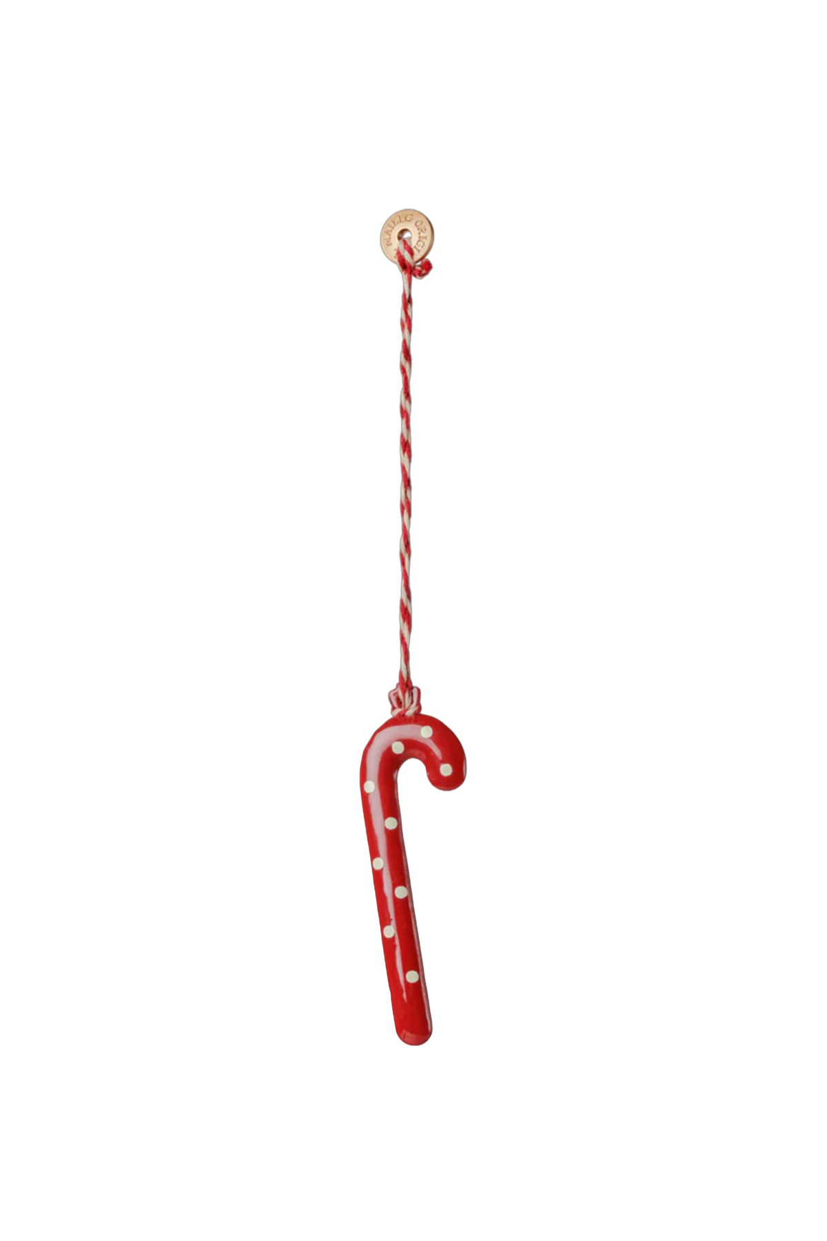 Metalowa ozdoba choinkowa CANDY CANE DOTS