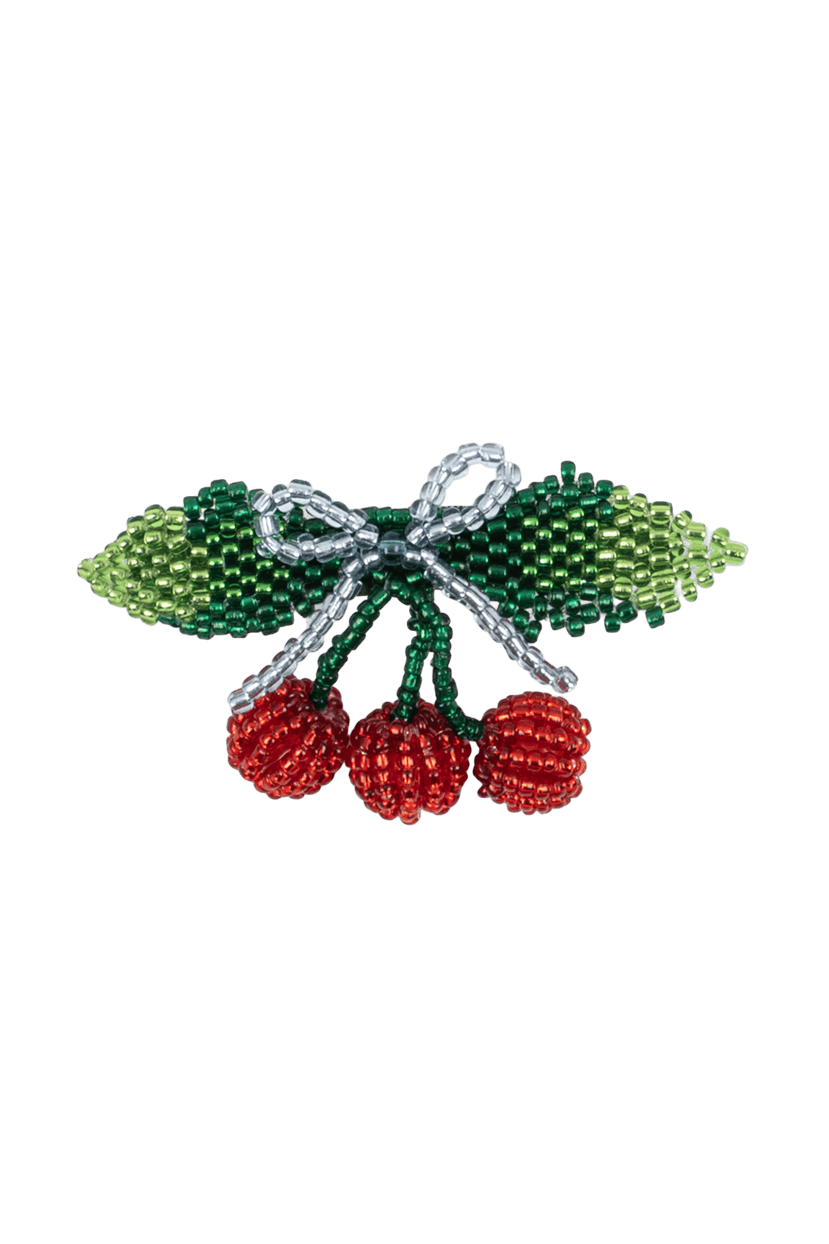 Spinka Beaded Cherry Bow Big Hair Clip