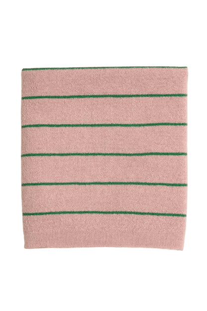 Coperta Harry in lana merino POWDER / GRASS