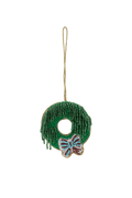 Christmas Tree Ornament Beaded Wreath GREEN