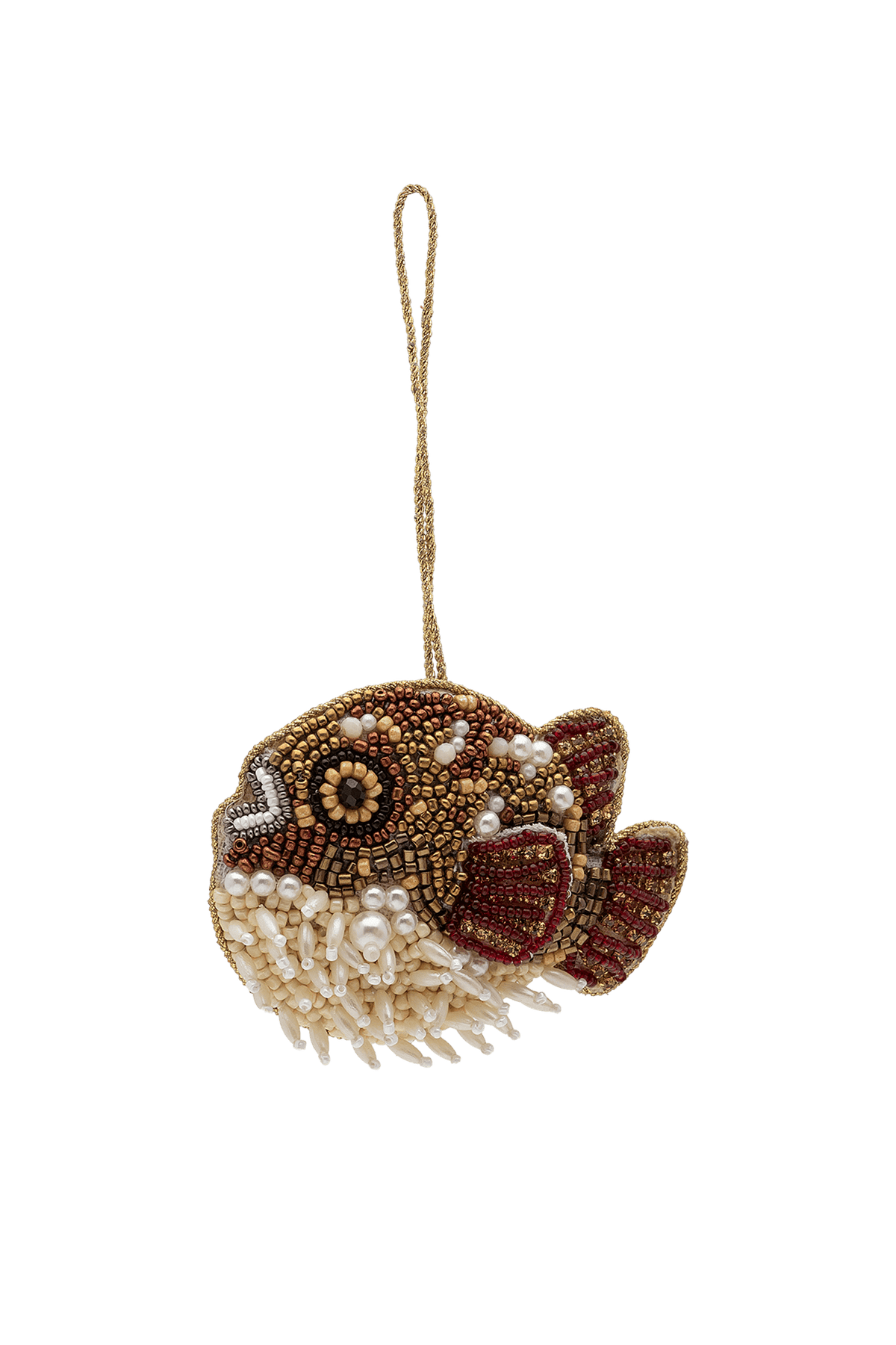 Adorno navideño Beaded Pufferfish