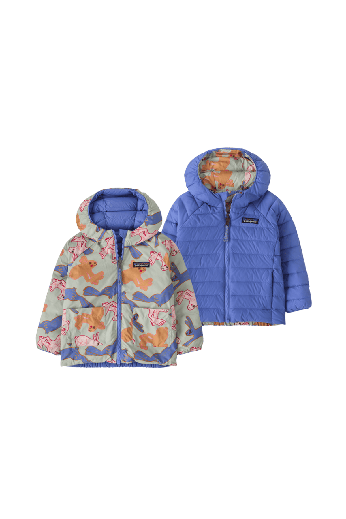 Dwustronna kurtka puchowa Baby Reversible Down Hoody BUNNY LIFE: FLURRY GREEN