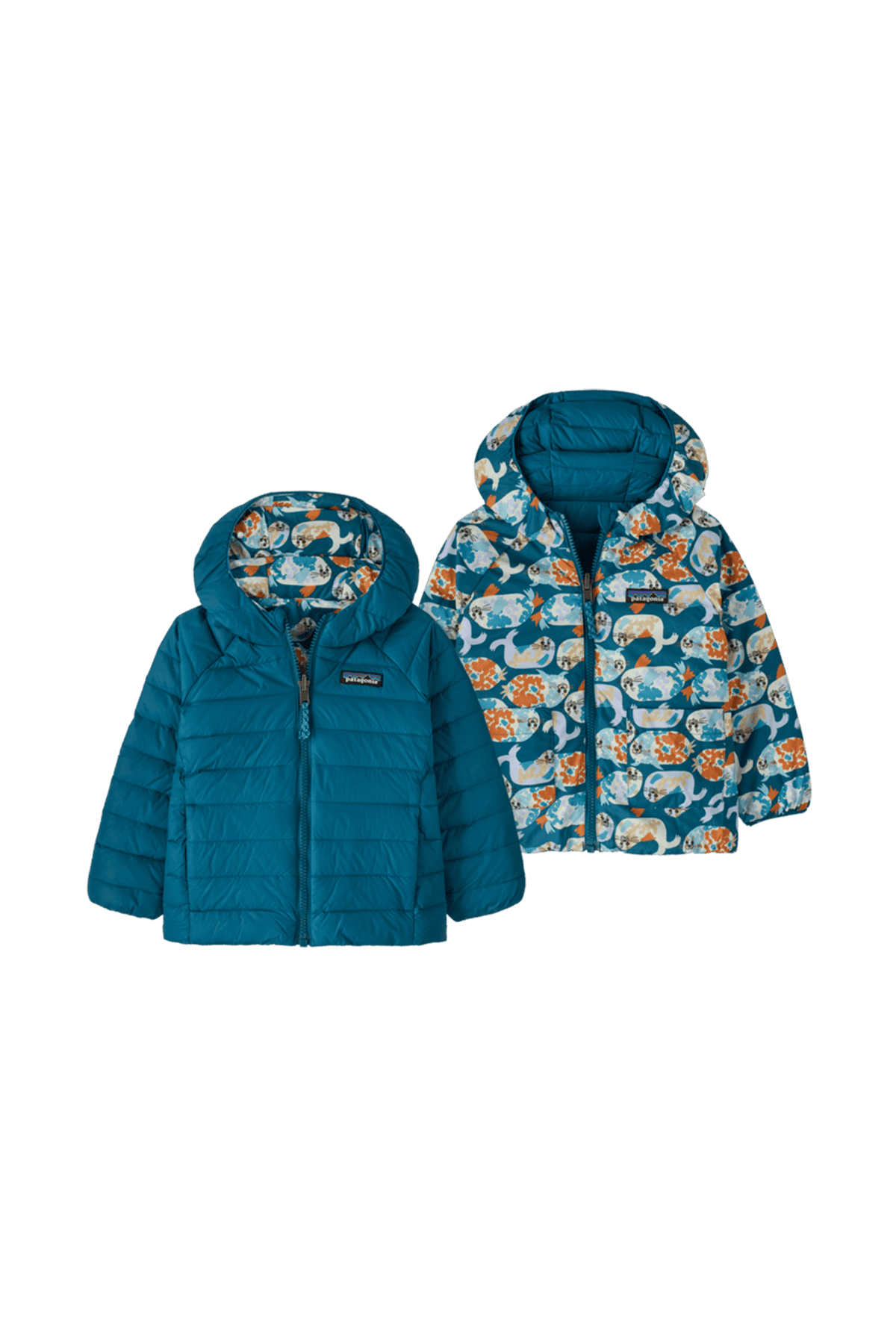 Sweat à capuche réversible en duvet pour bébé BLUBBY: GLACIAL BLUE