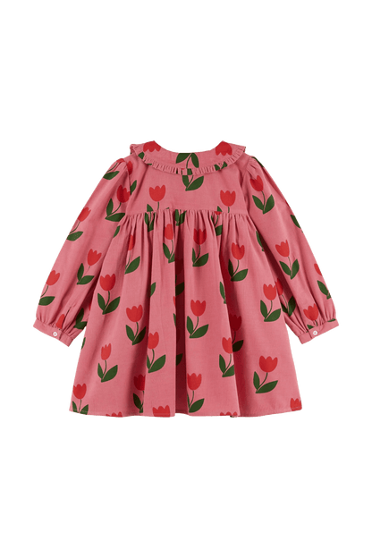 Robe en velours rose tulipe GRANDE TULIPE