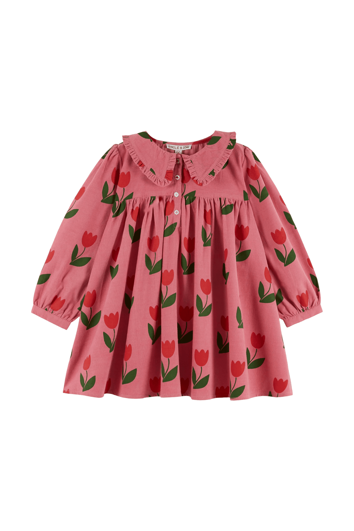 Robe en velours rose tulipe GRANDE TULIPE