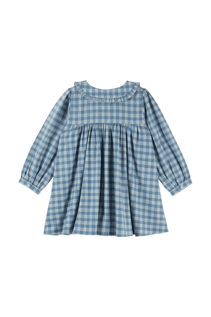 Kleid mit blauen Karos CARREAUX CELESTINE