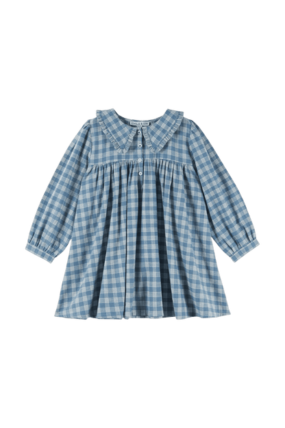 Kleid mit blauen Karos CARREAUX CELESTINE