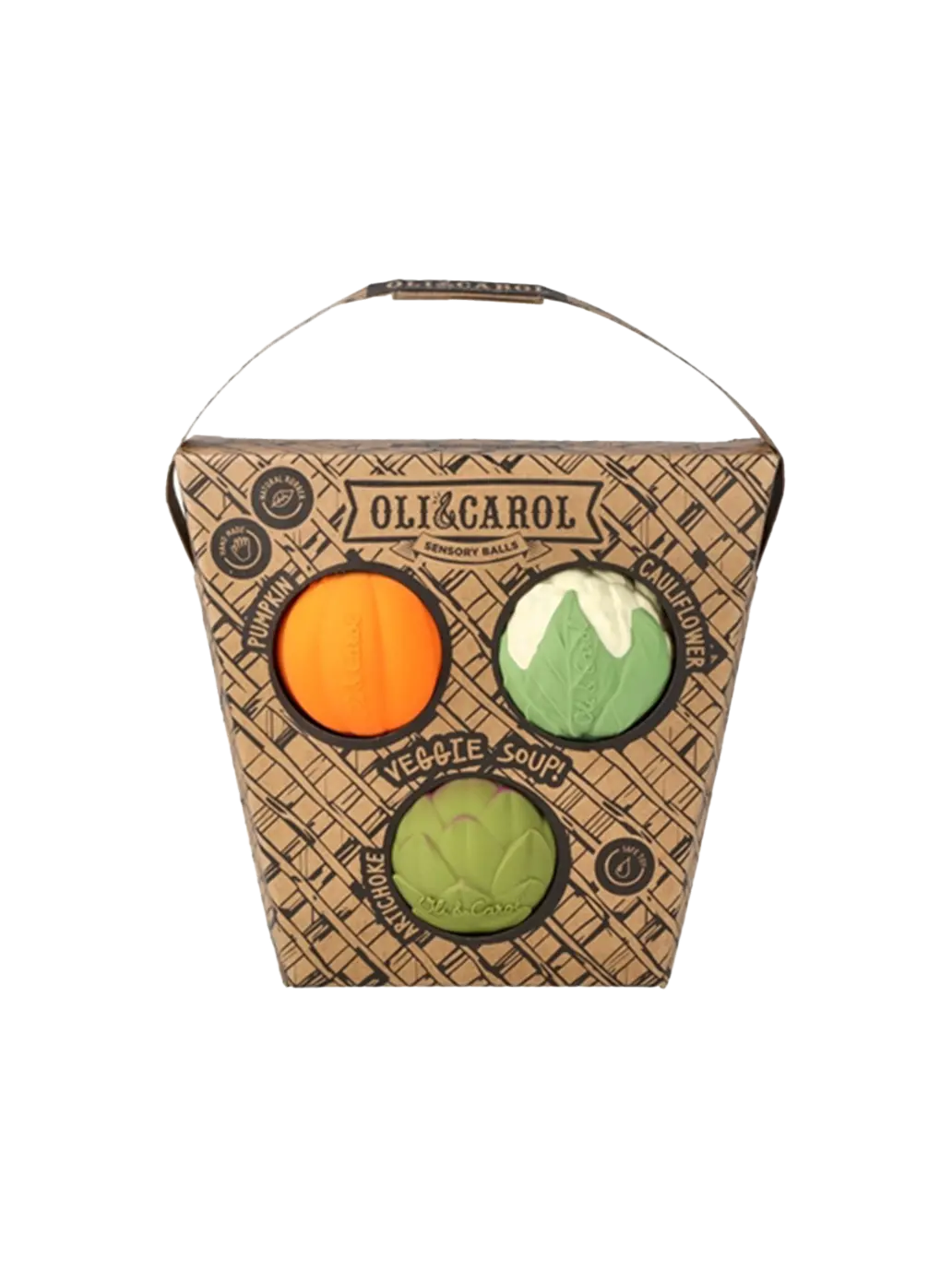 Piłki sensoryczne z kauczuku Veggie Soup Oli & Carol BEBE Concept 
