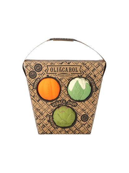 Piłki sensoryczne z kauczuku Veggie Soup Oli &amp; Carol BEBE Concept 
