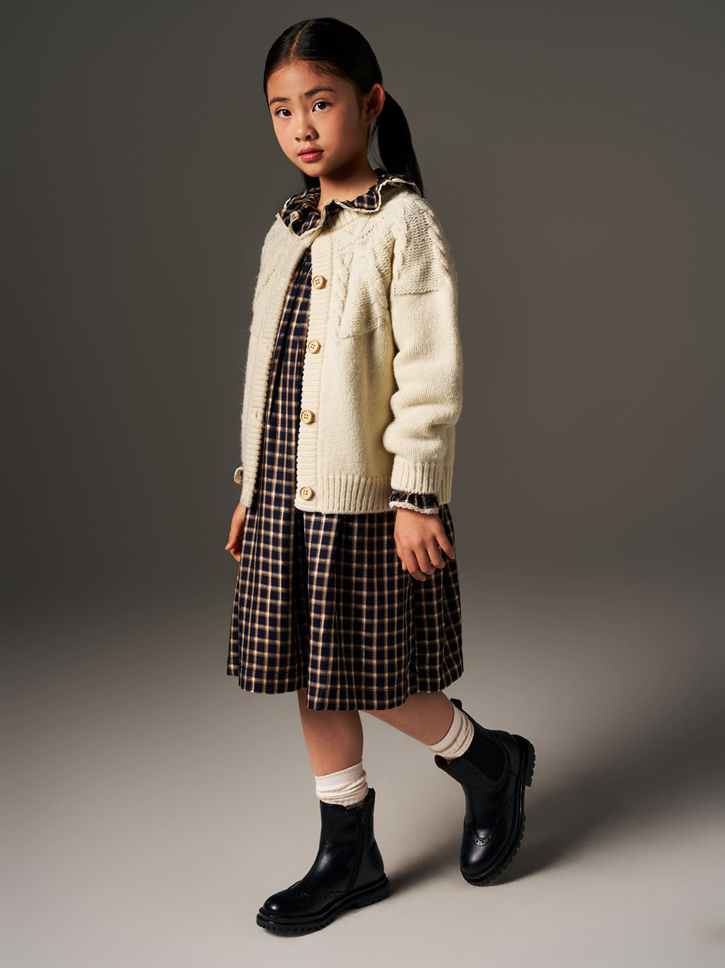 Sukienka Sophie Dress Blue Check Lurex C'era una volta BEBE Concept 