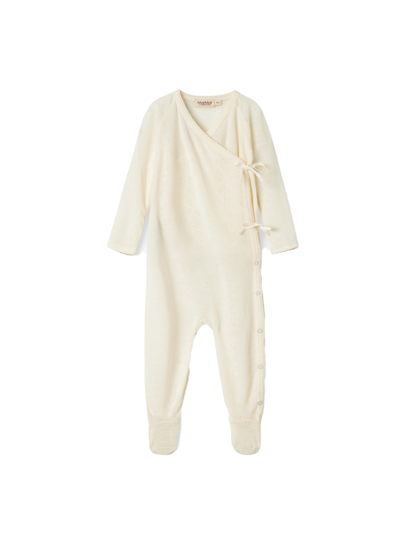 Śpioszki niemowlęce merino Rubetta Pointelle MarMar Copenhagen BEBE Concept 