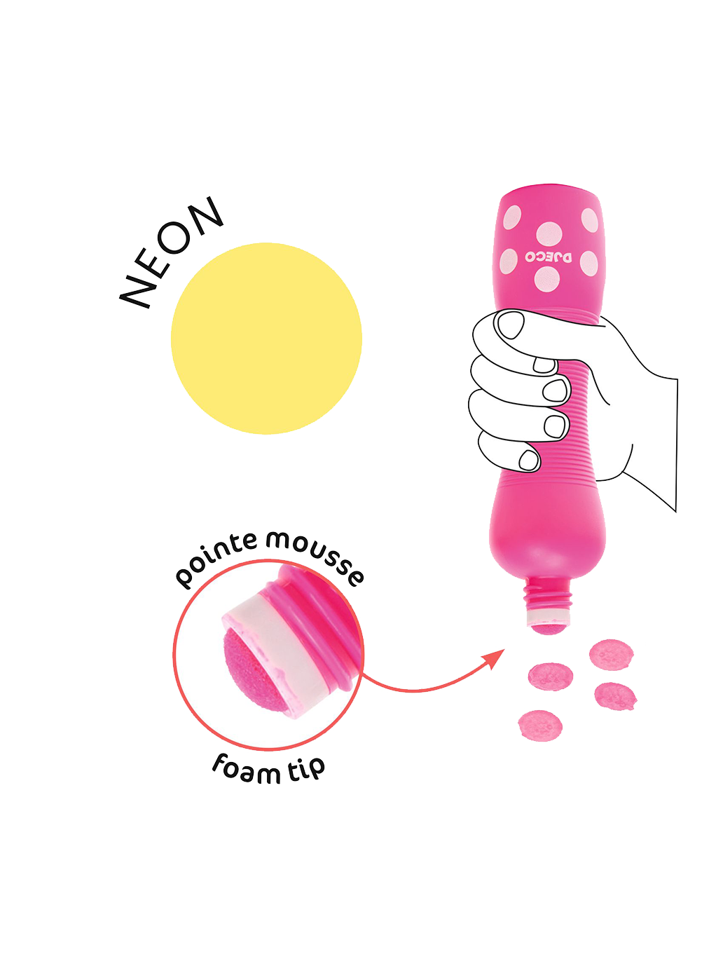 Markery stempelkowe 4 kolory Djeco BEBE Concept 