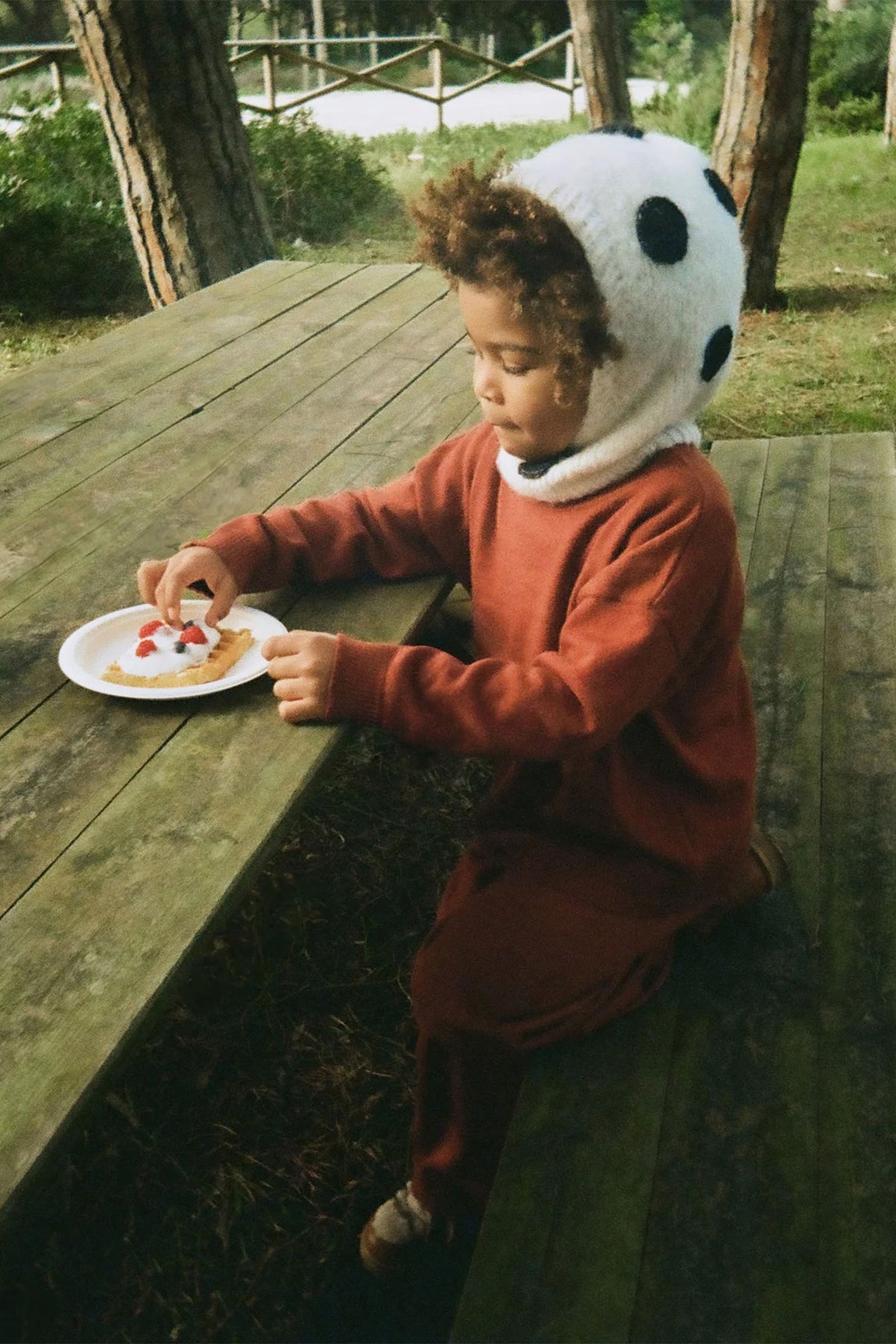 Passamontagna in merino per bambini Dots
