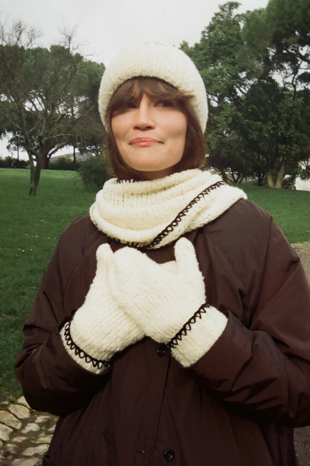 Trójkątny szal merino Stitch Bandana