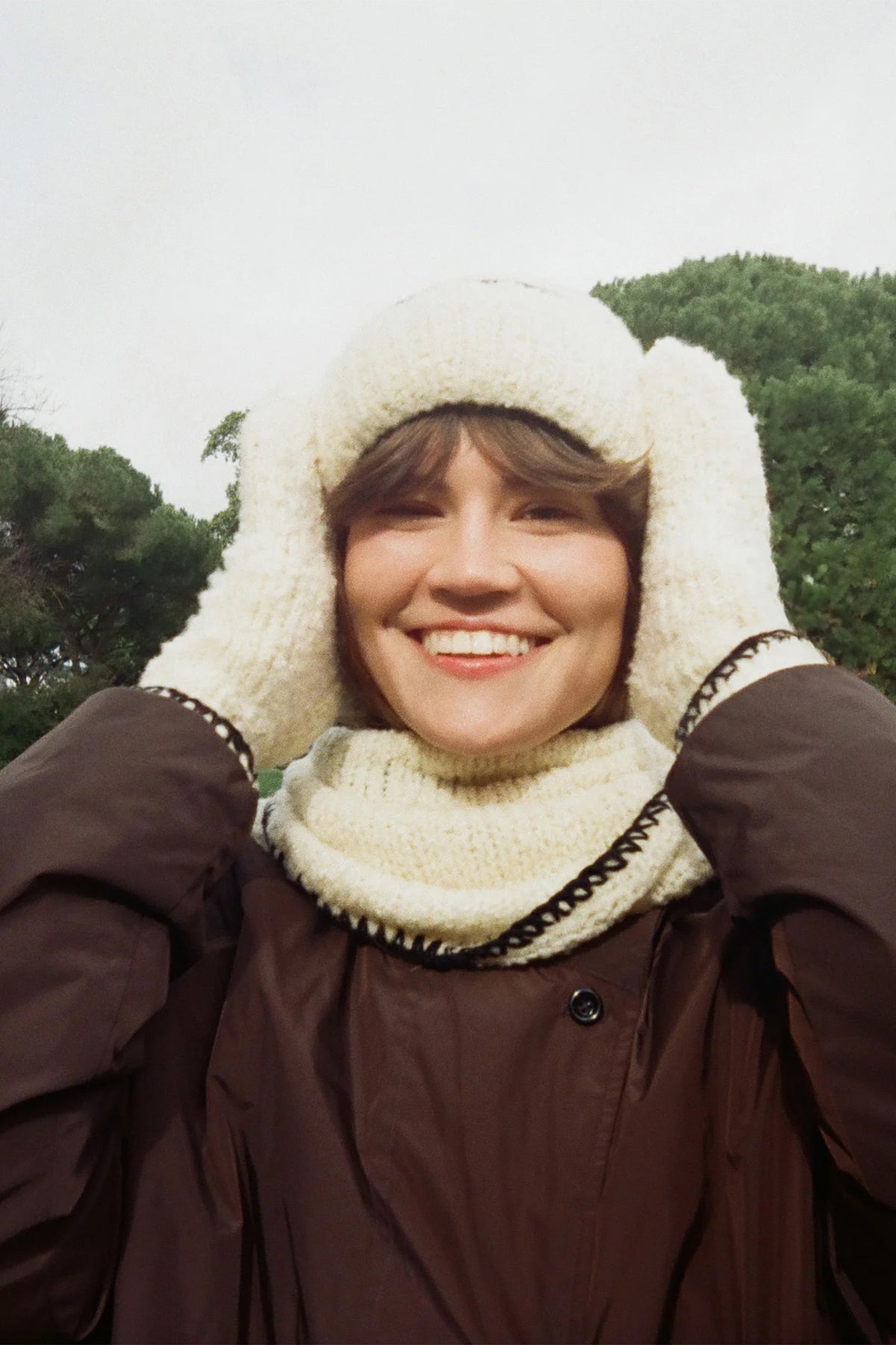 Trójkątny szal merino Stitch Bandana