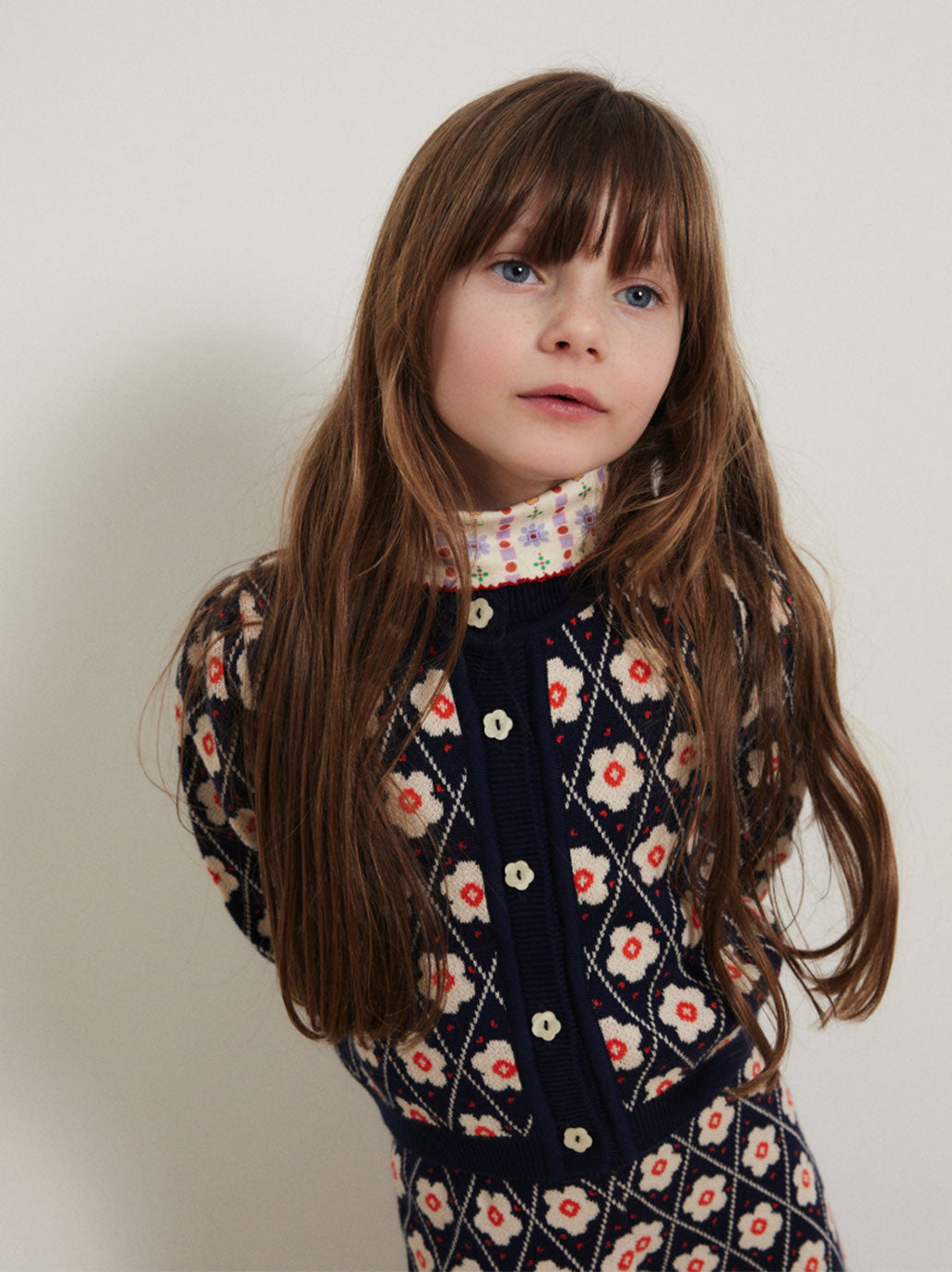Kardigan Lison cardigan Navy Flower Hello Simone BEBE Concept 