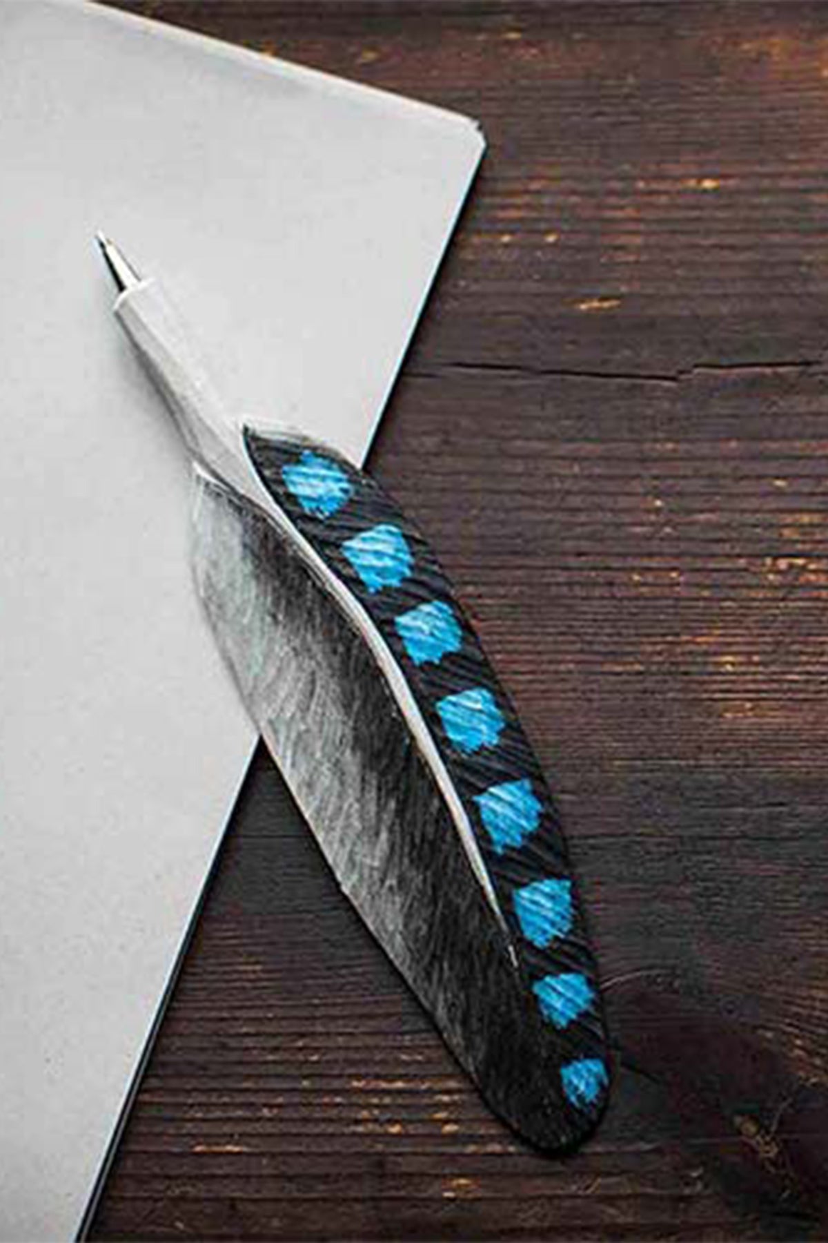 Wooden Pen Jay Feather