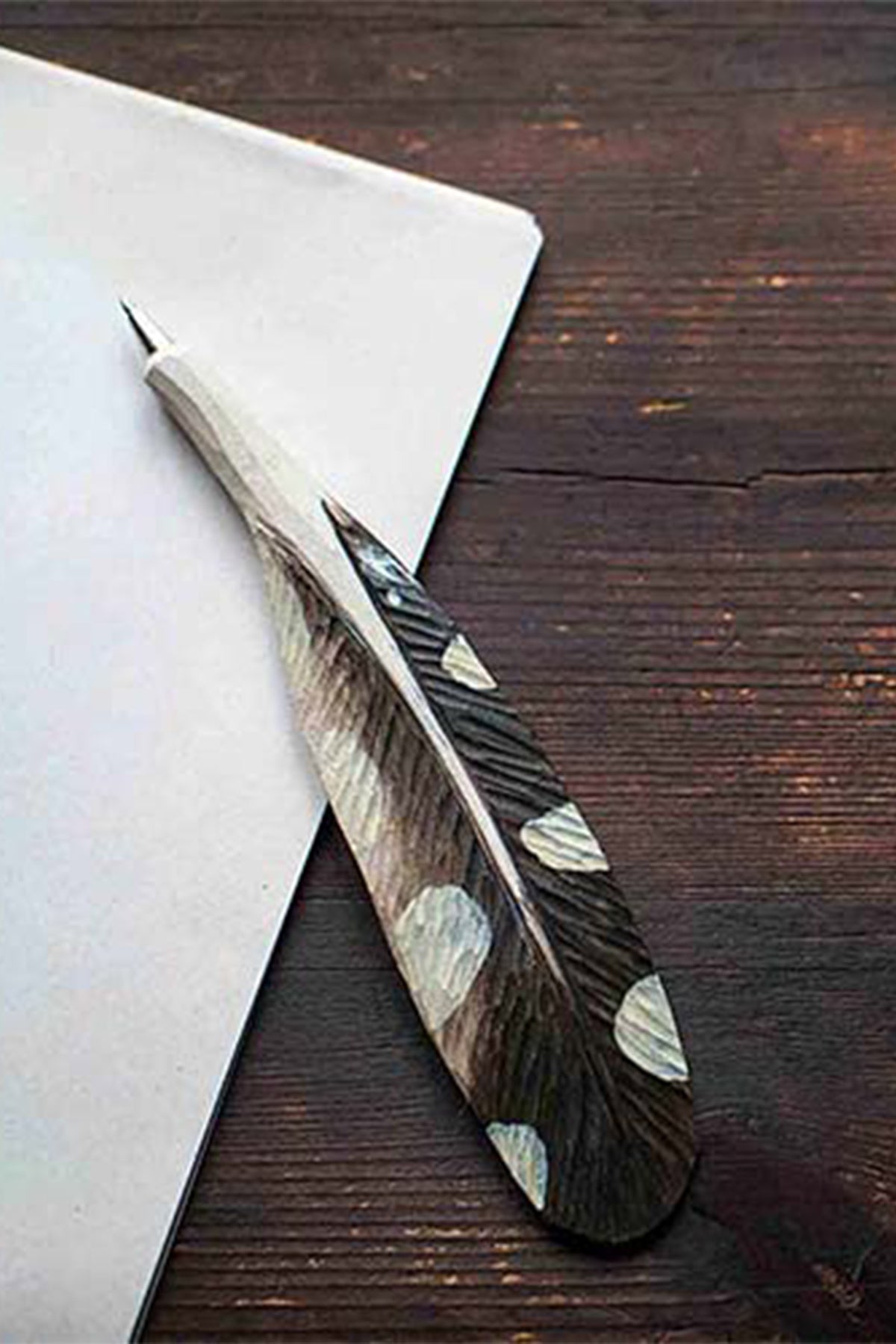 Penna a forma di picchio, penna in legno