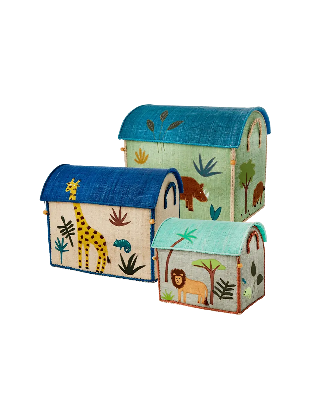 Zestaw 3 koszy Raffia Storage House RICE BEBE Concept 
