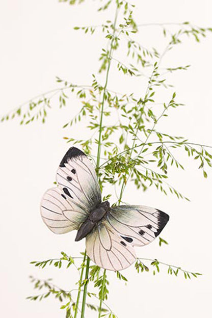 Aimant en bois Grand Papillon Blanc