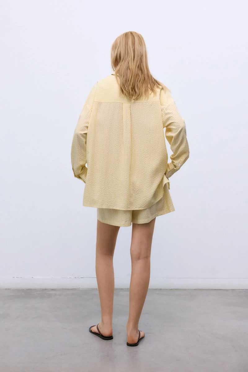 Alheli Woman Short Mimosa Yellow Stripes The New Society BEBE Concept 