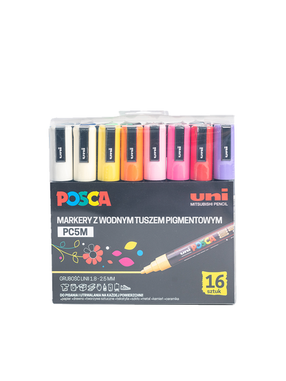 Markery z farbą plakatową POSCA PC5M UNI BEBE Concept 