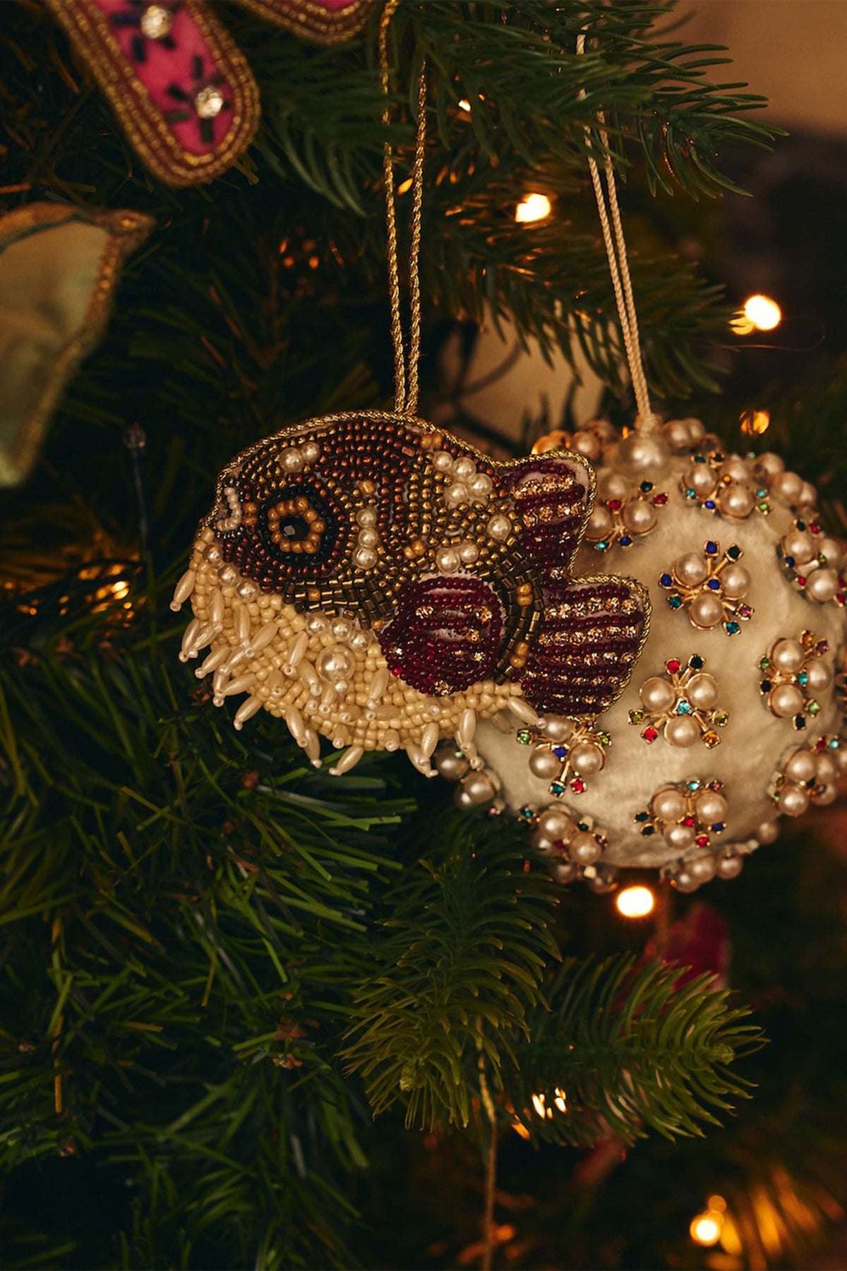 Adorno navideño Beaded Pufferfish MULTICOLOUR