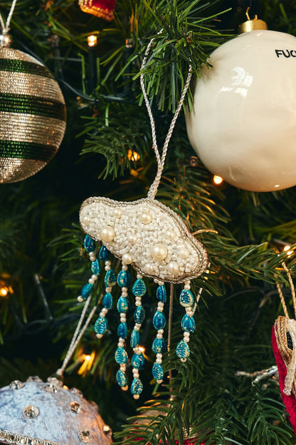 Christmas Tree Ornament Beaded Pearly Weather MULTICOLOUR