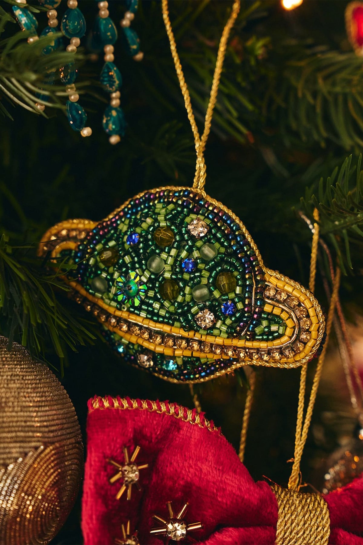 Christmas Tree Ornament Beaded Spaced Out MULTICOLOUR