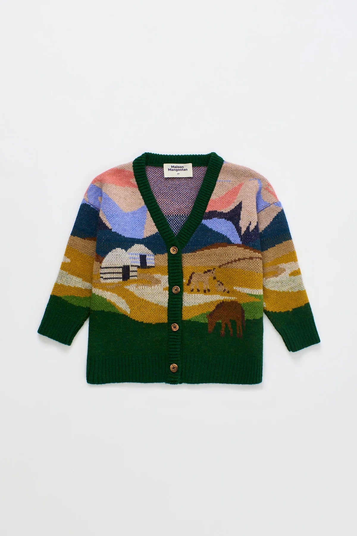 Landscape Knitted Cardigan Beige BEIGE