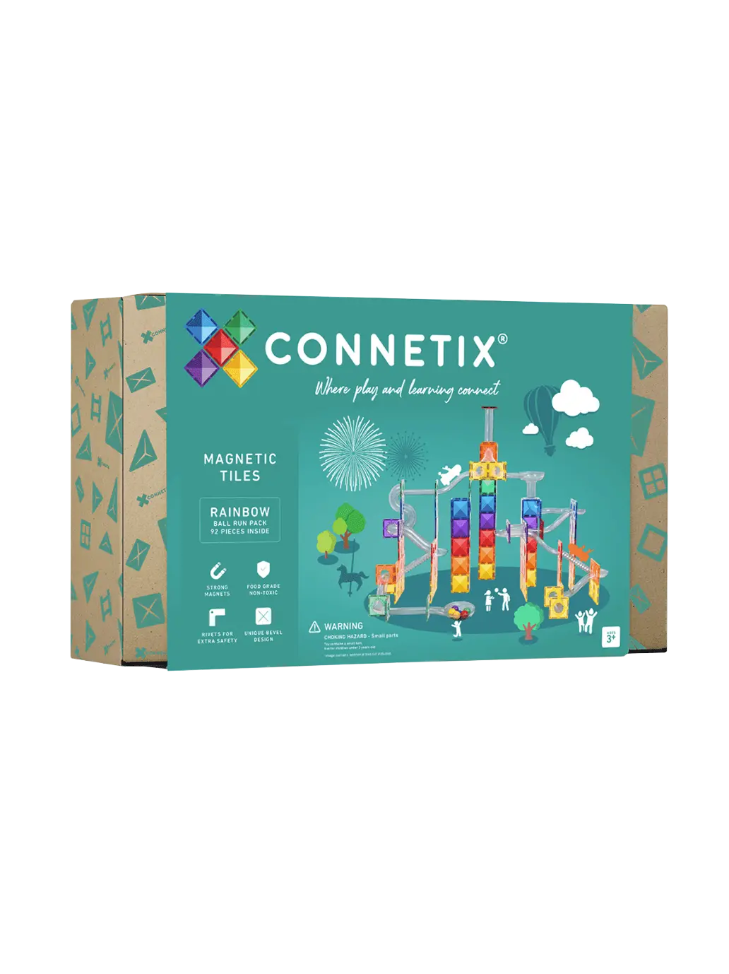 Klocki magnetyczne kulodrom Rainbow Ball Run Pack Connetix BEBE Concept 