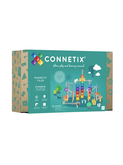 Klocki magnetyczne kulodrom Rainbow Ball Run Pack Connetix BEBE Concept 