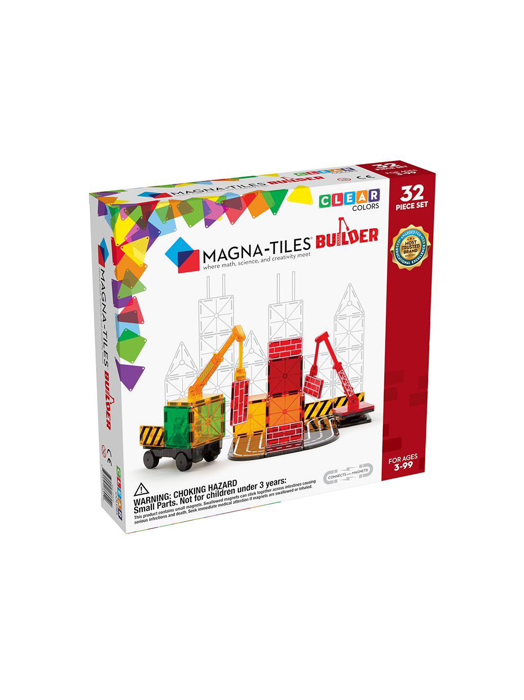 Klocki magnetyczne Builder 32 el. Magna-Tiles BEBE Concept 