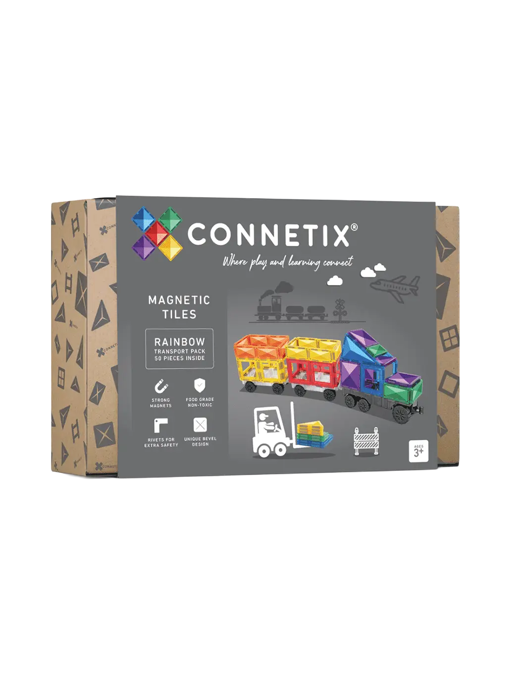 Klocki magnetyczne Rainbow Transport Pack Connetix BEBE Concept 