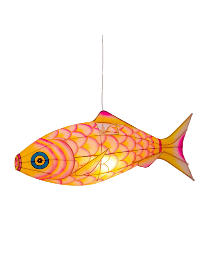 Ręcznie malowany lampion z jedwabiu Small Carp Petit Pan BEBE Concept 