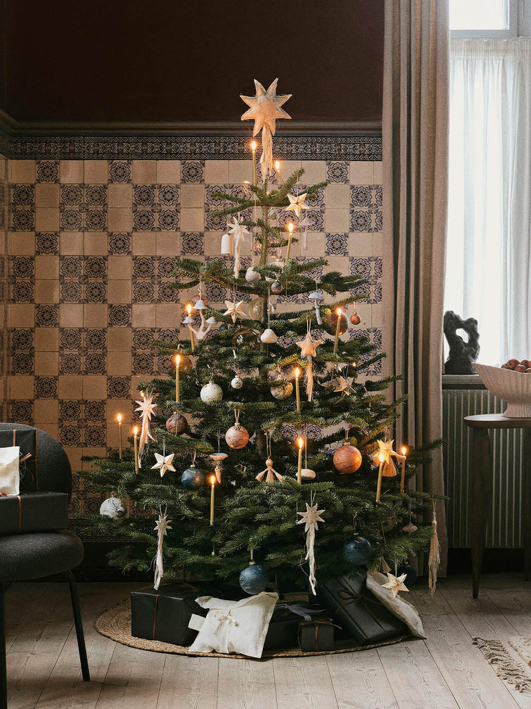 Zestaw płóciennych ozdób świątecznych Vela Star Ornaments Ferm Living BEBE Concept 