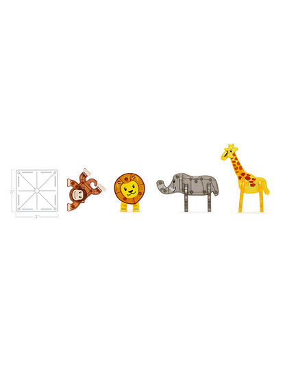Klocki magnetyczne Safari Animals 25 el. Magna-Tiles BEBE Concept 