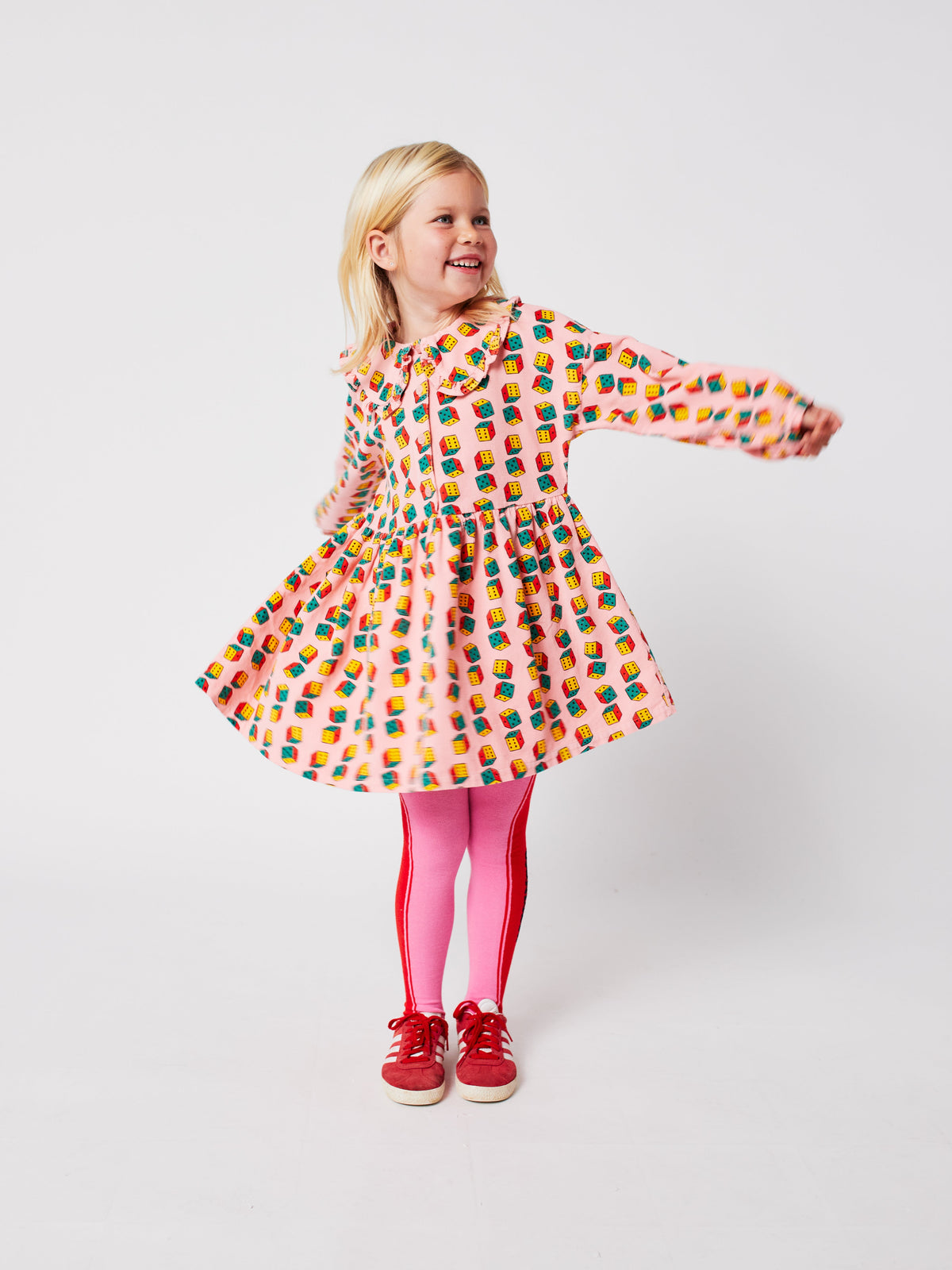 Dices all over micro corduroy dress Kids Bobo Choses BEBE Concept 