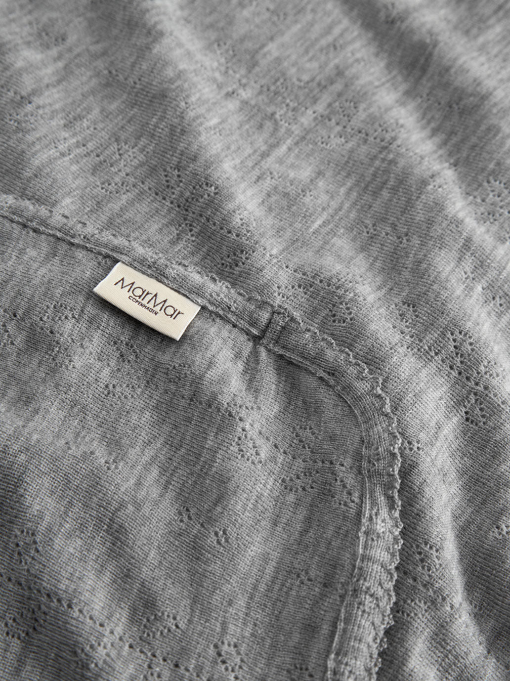 Kocyk niemowlęcy z wełny merino Alida Pointelle MarMar Copenhagen BEBE Concept 