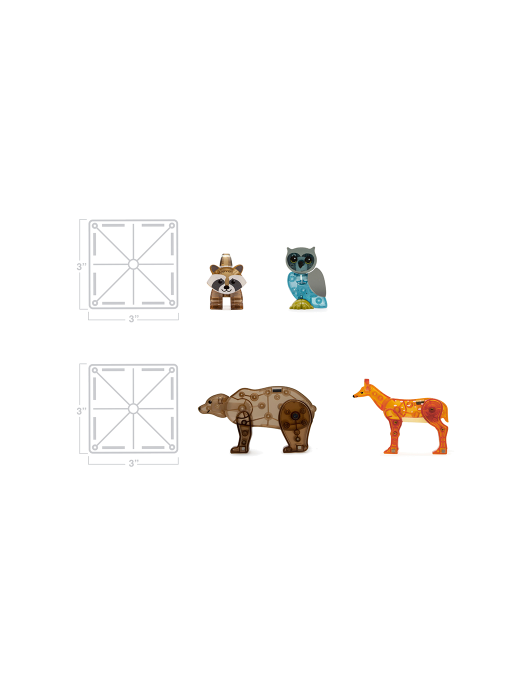 Klocki magnetyczne Forest Animals 25 el. Magna-Tiles BEBE Concept 