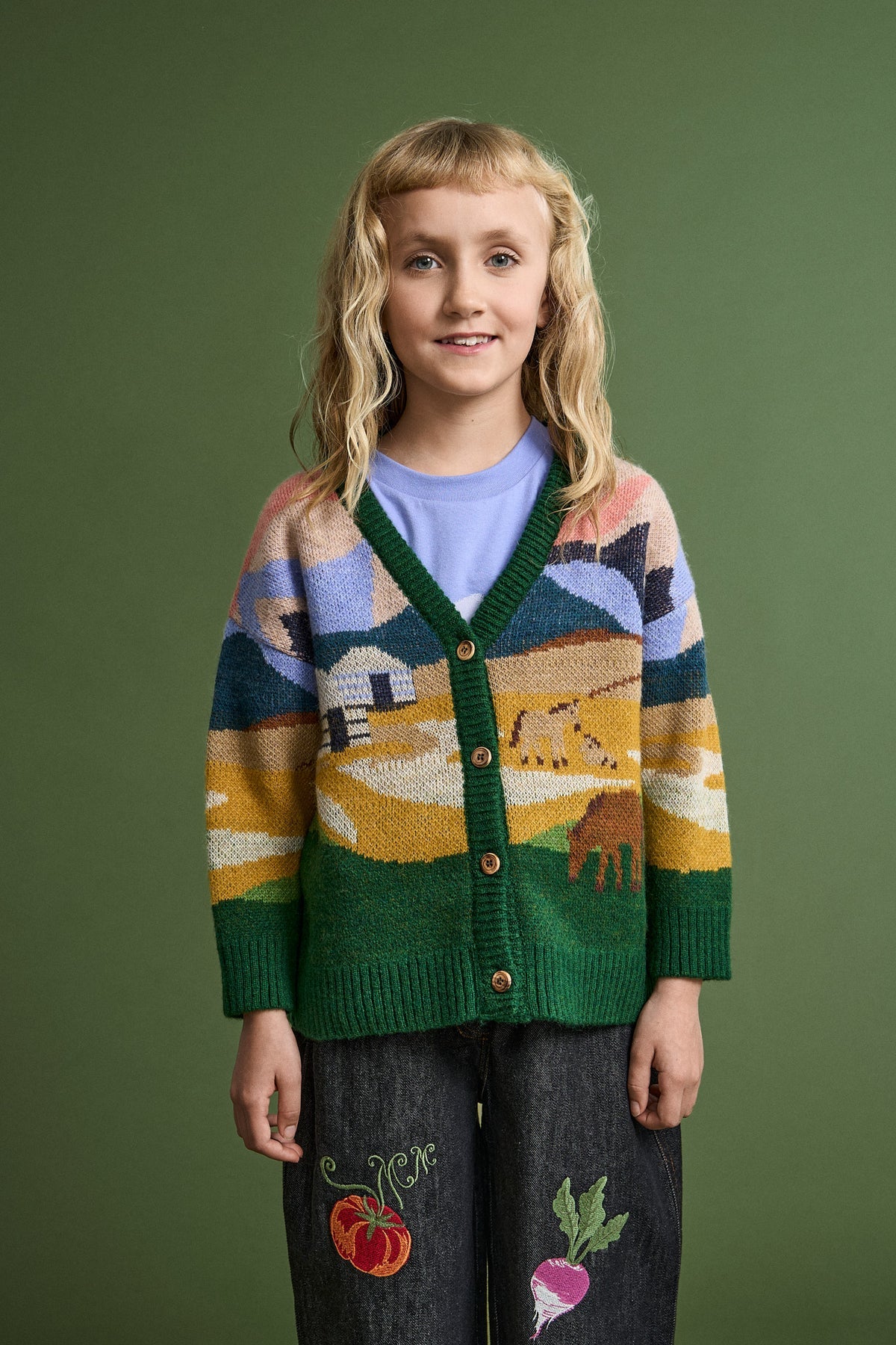 Landscape Knitted Cardigan Beige BEIGE