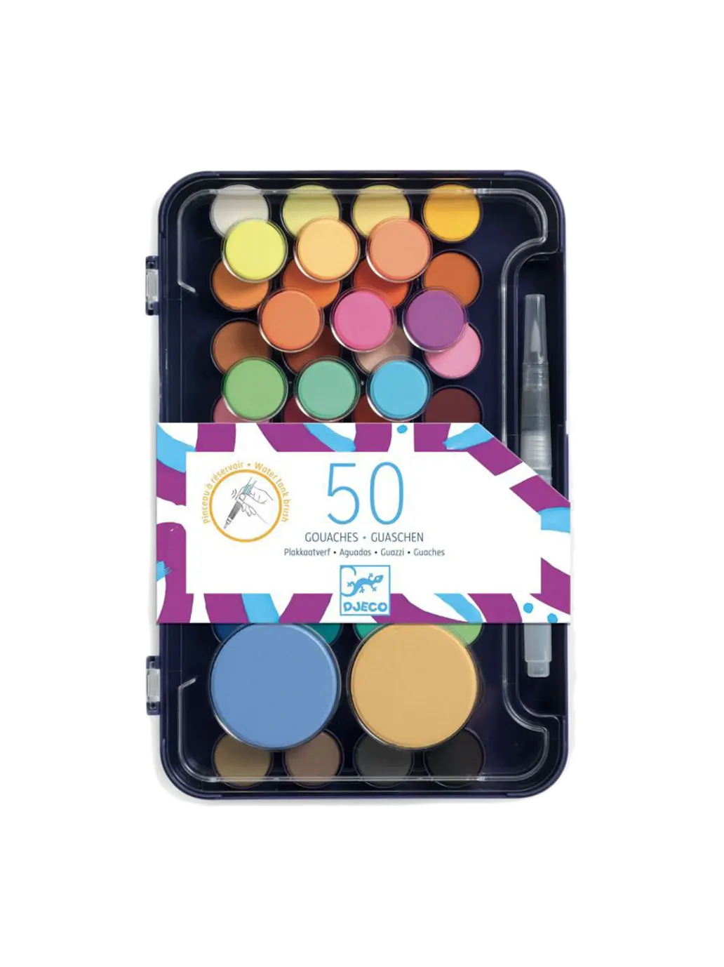 paleta farb gwaszowych 53 kolory Djeco BEBE Concept 